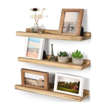 Set 3 polite decorative din lemn, design minimalist imagine