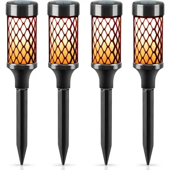 Set 4 Lampi solara LED pentru gradina, 10 LED SMD2835, iluminare automata, 38.5 cm imagine