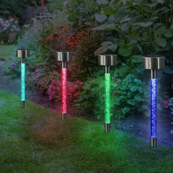 Set 4 Lampi Solare LED Exterior Gradina Iluminare Solara Impermeabil imagine