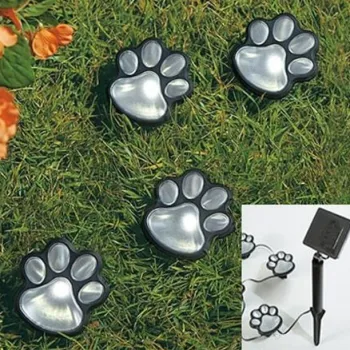 Set 4 Lampi Solare Led tip amprenta labuta de caine cu infigere in gazon imagine