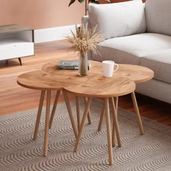 Set 4 Masute multifunctionale, utilizare individuala sau combinata, 48 x 77 x 77 cm imagine