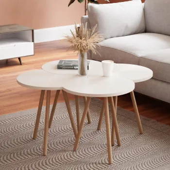 Set 4 Masute multifunctionale, utilizare individuala sau combinata, 48 x 77 x 77 cm imagine