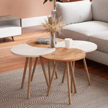 Set 4 Masute multifunctionale, utilizare individuala sau combinata, 48 x 77 x 77 cm imagine