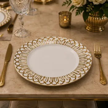 Set 6 farfurii decorative elegante pentru masa din Abs, diametru 33 cm imagine