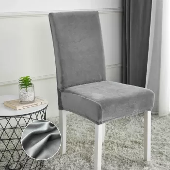 Set 6 huse universale, elastice, pentru scaun din catifea imagine