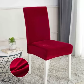 Set 6 huse universale, elastice, pentru scaun din catifea imagine