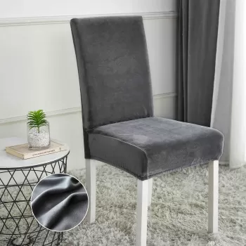 Set 6 huse universale, elastice, pentru scaun din catifea imagine