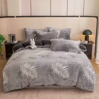 Set lenjerie cocolino pufoasa, cu elastic, pat 2 persoane, 4 piese, imagine