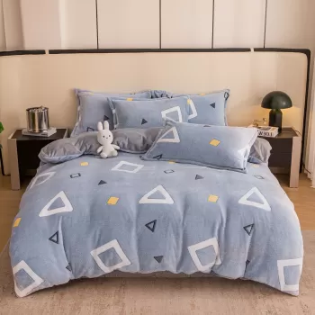 Set lenjerie cocolino pufoasa, cu elastic, pat 2 persoane, 4 piese, imagine