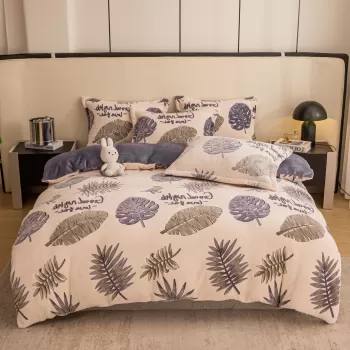 Set lenjerie cocolino pufoasa, cu elastic, pat 2 persoane, 4 piese, imagine