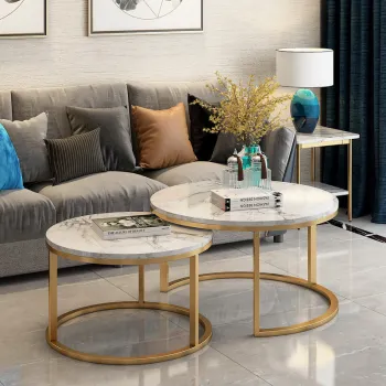 Set masute de cafea rotunde din piatra sinterizata imagine