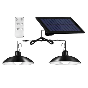 Set panou solar cu 2 becuri LED cu aplica, telecomanda, 50W imagine