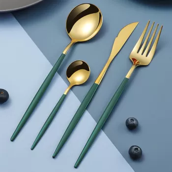 Set tacamuri 24 piese stil portughez, otel inoxidabil imagine