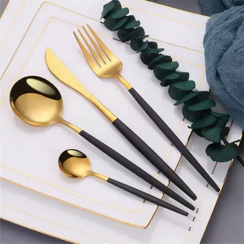 Set tacamuri 24 piese stil portughez, otel inoxidabil imagine