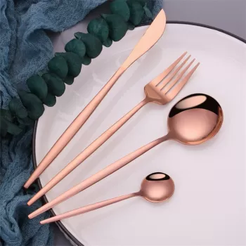 Set tacamuri 24 piese stil portughez, otel inoxidabil imagine