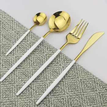 Set tacamuri 24 piese stil portughez, otel inoxidabil imagine