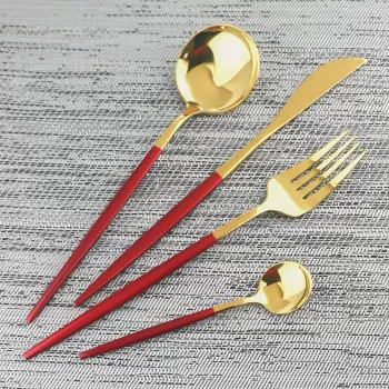 Set tacamuri 24 piese stil portughez, otel inoxidabil imagine