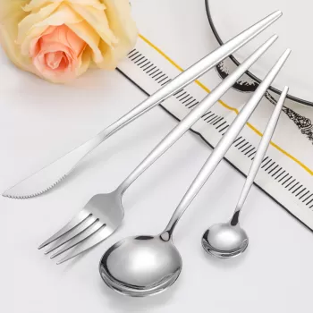 Set tacamuri 24 piese stil portughez, otel inoxidabil imagine