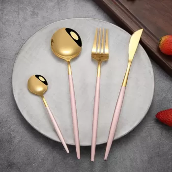 Set tacamuri 24 piese stil portughez, otel inoxidabil imagine