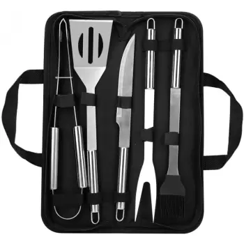 Set ustensile din inox pentru gratar, 5 piese, Grunberg imagine