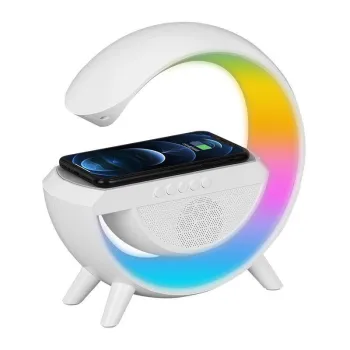 Statie incarcare wireless 3 in 1 cu lampa RGB si boxa bluetooth imagine