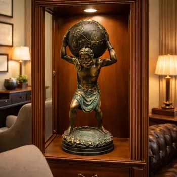 Statueta decorativa Atlas - rasina - design clasic impunator 11 x 30 cm imagine