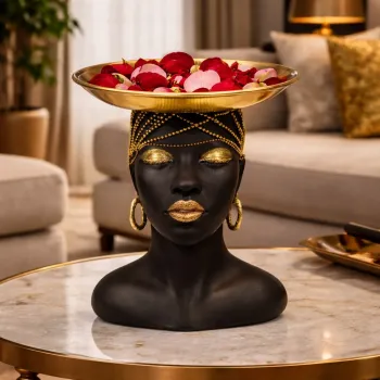 Statueta decorativa cu tava, rasina, 22 x 18 cm imagine