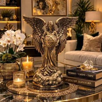 Statueta decorativa inger cu aripi design elegant decor spiritual 20x21 cm imagine