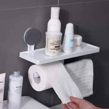 Suport hartie igienica cu raft si suport prosop imagine