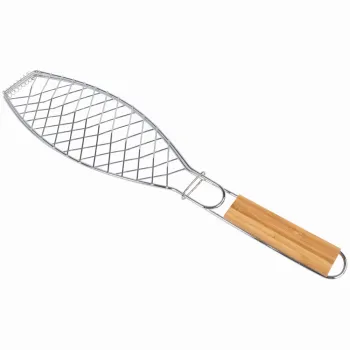 Suport peste pentru gratar KLUGMEISTER KY55F, material otel, maner de lemn imagine