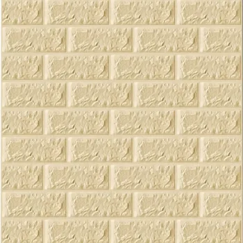 Tapet 3D caramida crem in relief auto-adeziv pentru interior, 70 x 77 cm imagine
