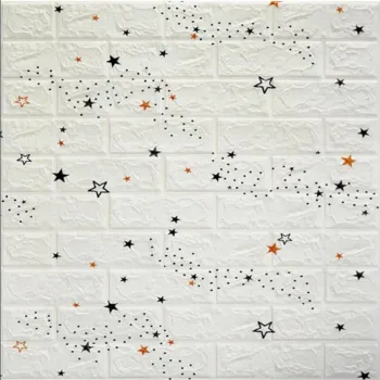 Tapet 3D caramida cu stelute auto-adeziv pentru interior, 70 x 77 cm imagine