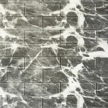 Tapet 3D caramida model gri cu alb auto-adeziv pentru interior, 70 x 77 cm imagine