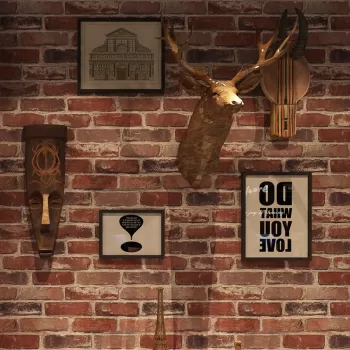 Tapet 3D caramida model Rustic auto-adeziv pentru interior, 70 x 77 cm imagine