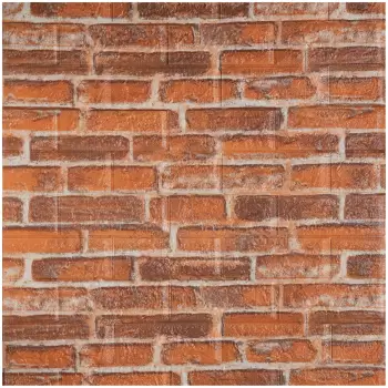 Tapet 3D caramida portocalie, auto-adeziv pentru interior, 70 x 77 cm imagine