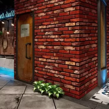 Tapet 3D caramida rosie auto-adeziv pentru interior, 70 x 77 cm imagine