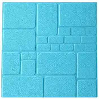 Tapet 3D caramida turquaz, auto-adeziv pentru interior, 70 x 77 cm imagine