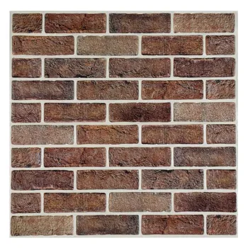 Tapet 3D  model caramida in relief maro auto-adeziv pentru interior, 70 x 77 cm imagine