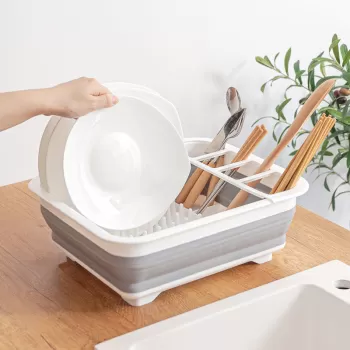 Uscator pliabil pentru vase si tacamuri, 38 x 29.3 x 4.7 cm imagine
