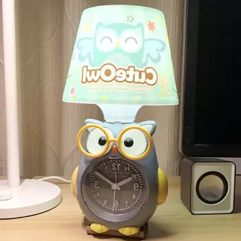 Veioza cu ceas in forma de bufnita, 13x26 cm imagine