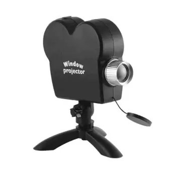 Videoproiector pentru fereastra, Window Wonderland, 12 Filme, Craciun si Halloween, Negru imagine